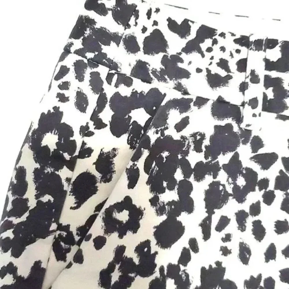J. Crew Favorite Fit Snow Leopard Print Trendy Casual Stretchy Ankle Pants 4